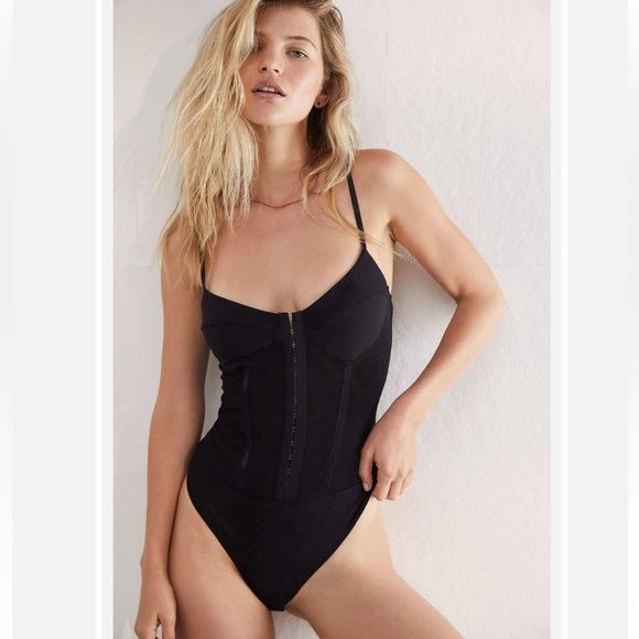Free People Tops - NWOT Free People Night Rhythm Corset Bodysuit